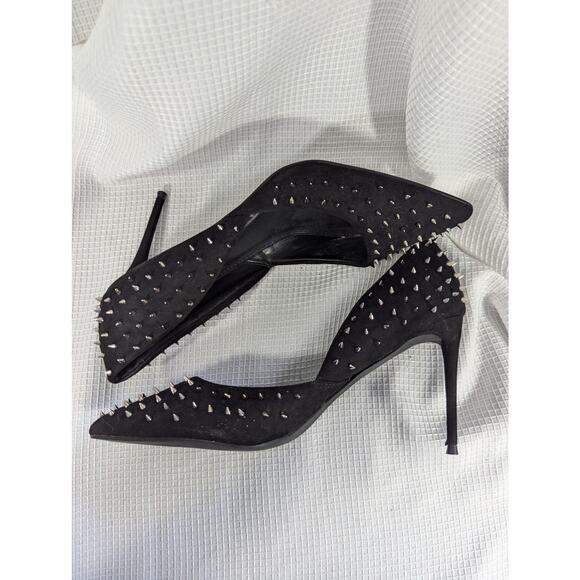NWOT! STEVE MADDEN! STUNNING BLACK SUEDE LEATHER STUDDED PUMPS, HEELS! SZ 11M - Picture 6 of 8